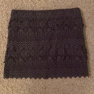 Gray lace mini skirt
